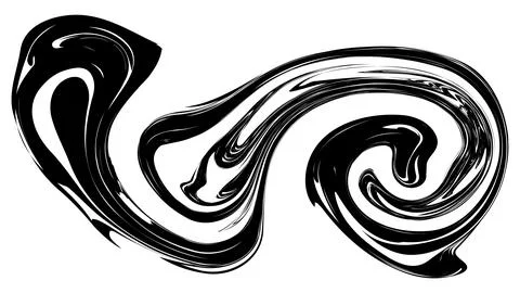 Black liquid texture. Vector abstract fluid shape on white background. Black and Stock Illustration