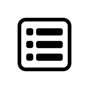 Black list menu icon for user interface design Stock Illustration