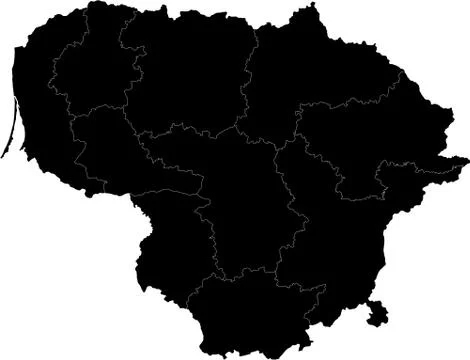 Black Lithuania map Stock Illustration