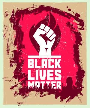 A ''Black Lives Matter'' 3D rendering Illustration with a strong fist Stock Illustration