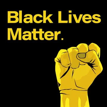 Black lives matter and yellow hand Stock Illustration