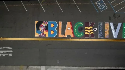 Black Lives Matter BLM Mural Vallejo Stock Footage 217502440