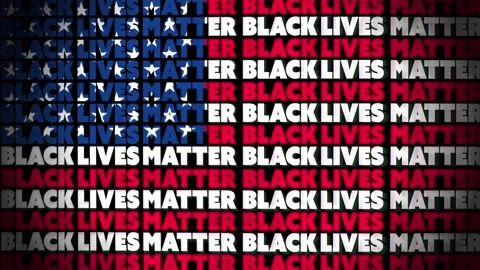 A Black Lives Matter (BLM) video with a stars and stripes American Flag design 스톡 동영상 132740122