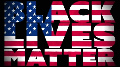 A Black Lives Matter (BLM) video of a waving american flag with stars and str Vídeo Stock 133202054