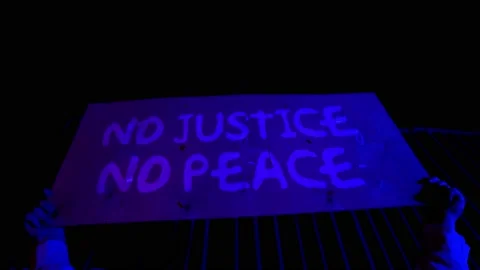 Black Lives Matter. The crowd protests against racial inequality.Riot for rights Stock Footage 132245863