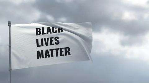 Black Lives Matter Flag on protests against racism. African Americans rights Stock Illustration