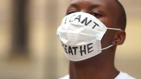 Black lives matter, mass protests against racism in the USA and Europe. Outdoor Stock Footage