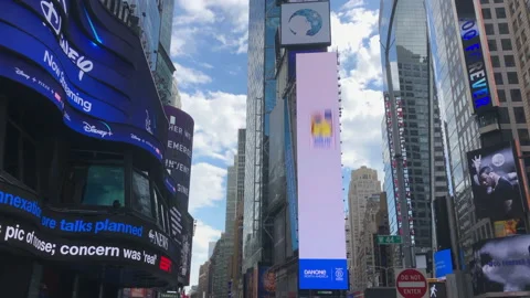 Black Lives Matter message appears on the billboard in Times Square NYC. Stock Footage 147453357
