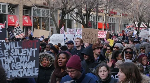 Black Lives Matter New York City Police Protesters March Stock Footage