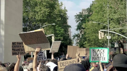 Black Lives Matter protest beginning of march up 5th Avenue NYC Stock Footage 132449438