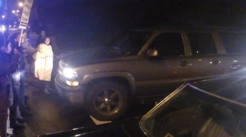 Black Lives Matter protest blocks traffic Video stock 47255926