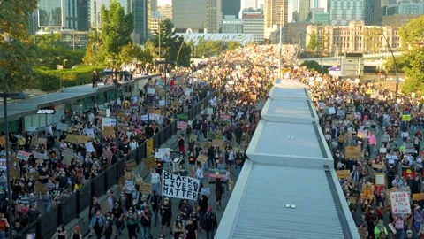 Black Lives Matter Protest during covid 19, Brisbane Australia Stock Footage 132856681