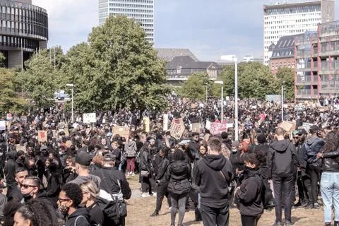 Black lives matter protest in Düsseldorf Germany 06 june 2020 Stock Photos