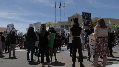 Black Lives Matter Protest For George Floyd California  -06/2020 Stockbeeldmateriaal 131450374