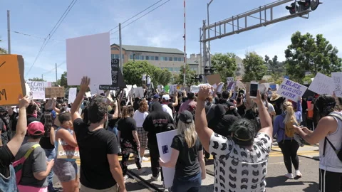Black Lives Matter Protest For George Floyd California  -06/2020 Видео 131458414