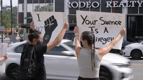 Black Lives Matter Protest For George Floyd California  -06/2020 Stockbeeldmateriaal 131754602