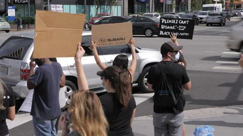 Black Lives Matter Protest For George Floyd - Los Angeles California  -06/2020 動画素材 131755898