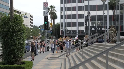 Black Lives Matter Protest For George Floyd - Los Angeles California  -06/2020 Видео 131756984