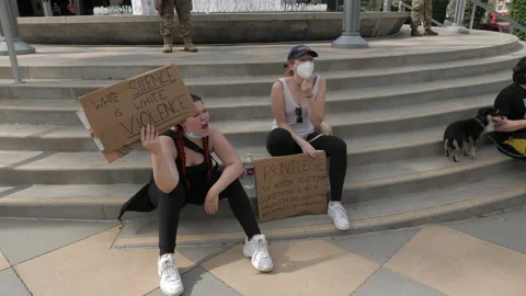 Black Lives Matter Protest For George Floyd - Los Angeles California  -06/2020 Stock Footage 131759297