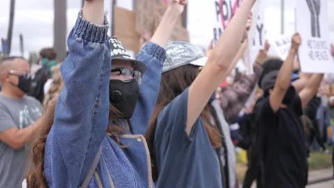 Black Lives Matter Protest For George Floyd California  -06/2020 Stockbeeldmateriaal 132151904