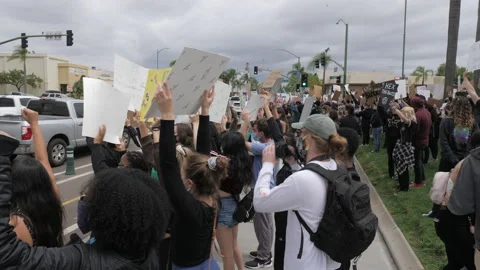Black Lives Matter Protest For George Floyd California  -06/2020 스톡 동영상 132190879