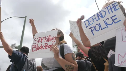 Black Lives Matter Protest For George Floyd California  -06/2020 Stockbeeldmateriaal 132193670