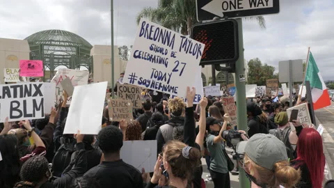 Black Lives Matter Protest For George Floyd California  -06/2020 Video stock 132194985