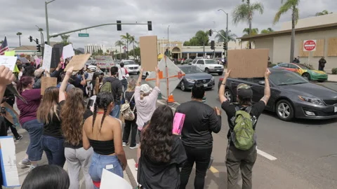 Black Lives Matter Protest For George Floyd California  -06/2020 動画素材 132196506