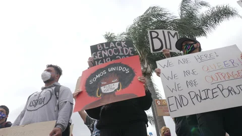 Black Lives Matter Protest For George Floyd California  -06/2020 動画素材 132197035