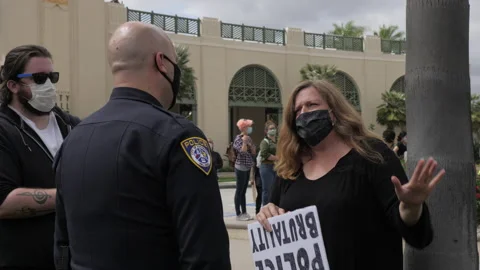 Black Lives Matter Protest For George Floyd California  -06/2020 스톡 동영상 132197356