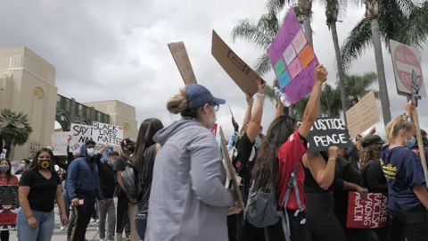 Black Lives Matter Protest For George Floyd California  -06/2020 Stockbeeldmateriaal 132198622
