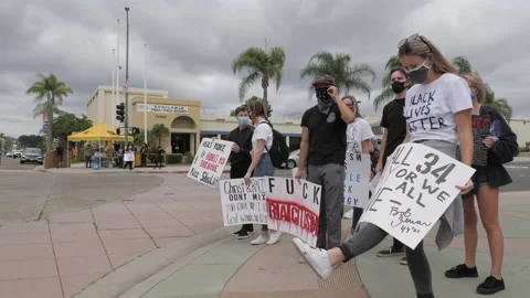 Black Lives Matter Protest For George Floyd California  -06/2020 스톡 동영상 132200233