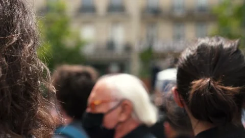 Black Lives Matter Protest on June 13, 2020 in Paris, France Stock Footage 132779109