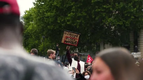 Black Lives Matter Protest on June 13, 2020 in Paris, France Stock Footage 132779254