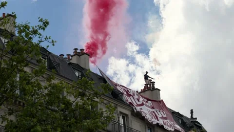 Black Lives Matter Protest on June 13, 2020 in Paris, France Stock Footage 132779282