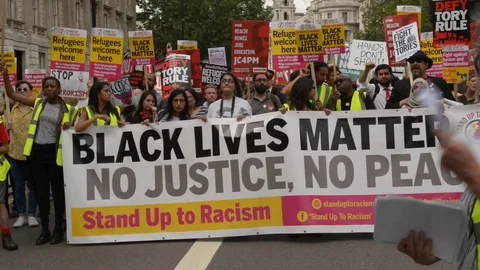 Black Lives Matter Protest March London Stock Footage