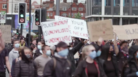 Black Lives Matter Protest (US Embassy, London) Stock Footage 135395536