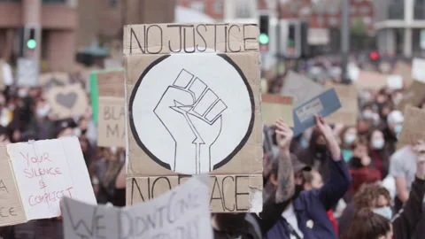Black Lives Matter Protest (US Embassy, London) Video stock 135397640