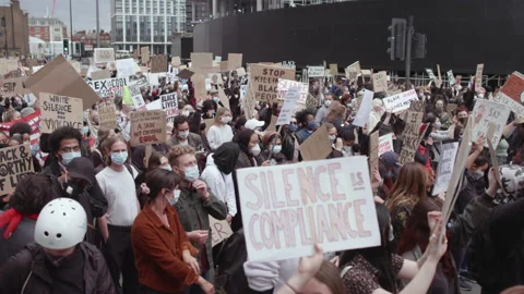 Black Lives Matter Protest (US Embassy, London) Stock Footage 135416345