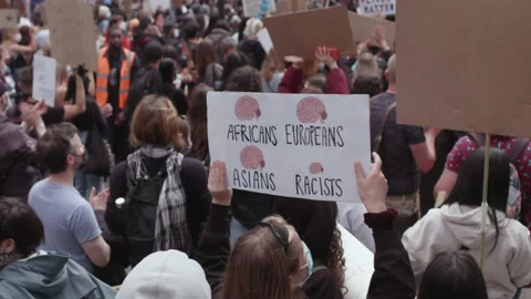 Black Lives Matter Protest (US Embassy, London) Stock Footage 136652655