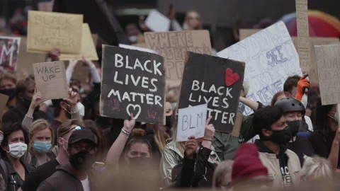 Black Lives Matter Protest (US Embassy, London) Stock Footage 136668519
