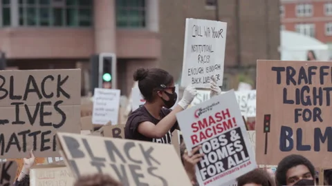 Black Lives Matter Protest (US Embassy, London) Stock Footage 136689636