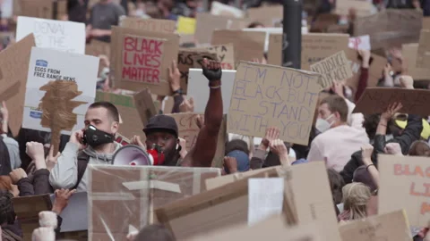 Black Lives Matter Protest (US Embassy, London) Stock Footage 136728313