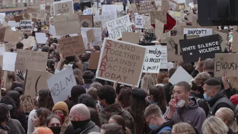 Black Lives Matter Protest (US Embassy, London) Stock Footage 136728947