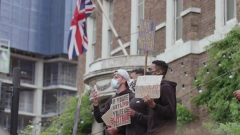Black Lives Matter Protest (US Embassy, London) Stock Footage 136747874