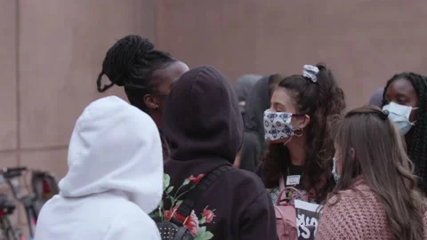 Black Lives Matter Protest (US Embassy, London) Stock Footage 136749347