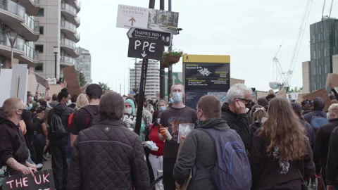 Black Lives Matter Protest (US Embassy, London) Stock Footage 136773062