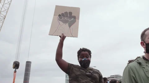 Black Lives Matter Protest (US Embassy, London) Video stock 136835894