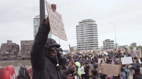 Black Lives Matter Protest (US Embassy, London) Stock Footage 136840934