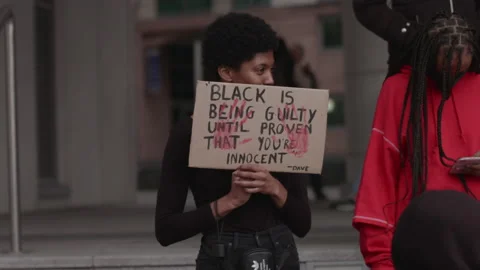Black Lives Matter Protest (US Embassy, London) Stock Footage 136980853